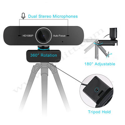 80 graden USB-Computerwebcam Volledige HD 1080P 60FPS Autofocus