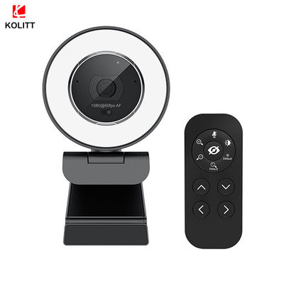 Compacte Schoonheidsfilter Webcam 1080P 60FPS Webcam met Lichte Ring