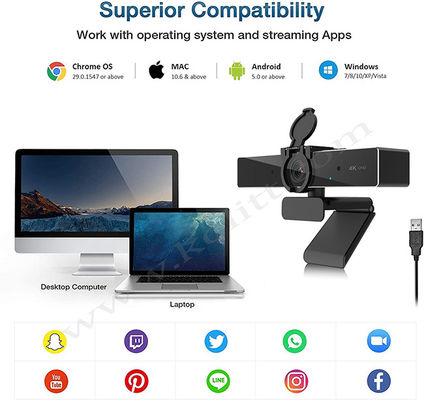 Lawaai die van Webcam 2160P 1080P van de Autofocus het Hoge Definitie Mic Auto Exposure annuleren