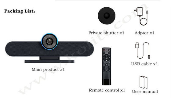 C464k Ultrahd Videocamera, Desktopcamera met Microfoon en Spreker