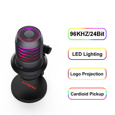 Microfoon van de de Studio Cardioid Condensator van 92khz 24bit met RGB Verlichting