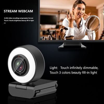 78 Graad HD 1080p Webcam met Ring Light And Microphone
