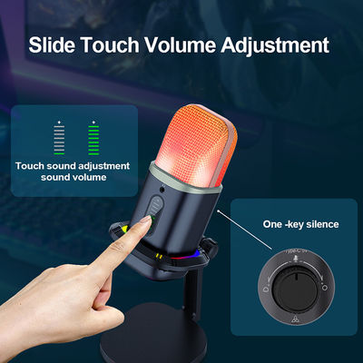 RGB USB-Cardioid Microfoon In alle richtingen van de Condensatormicrofoon met LEIDENE Lichten